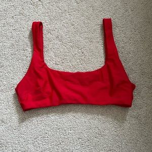 Aerie Red Scoop Bikini Top Small